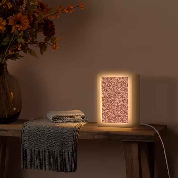 Bloemen - Print - Roze Light Box met kabel (Tafellamp) klein 925 -sfeer4