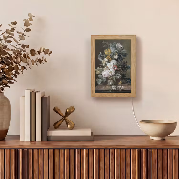 Bloemen - Eelke Jelles Eelkema - Oude meesters Light Box met kabel (Tafellamp) klein -sfeer2
