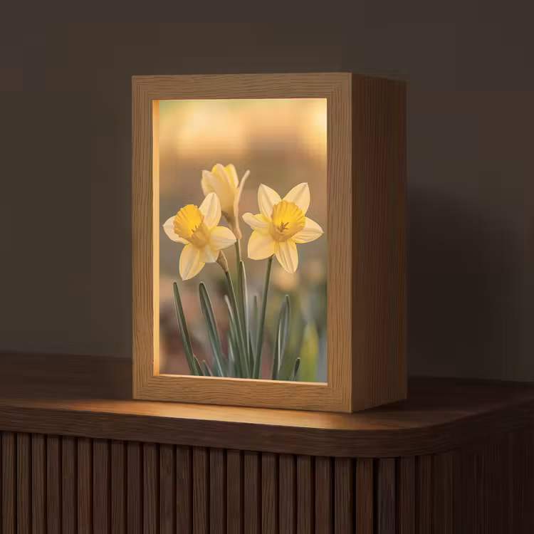 Bloemen - Geel - Wazig Light Box met kabel (Tafellamp) klein -z3d_website