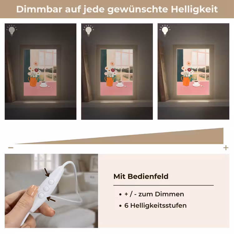 Bloemen - Koffie - Raam Light Box met kabel (Tafellamp) klein -USP_dimbaarDE
