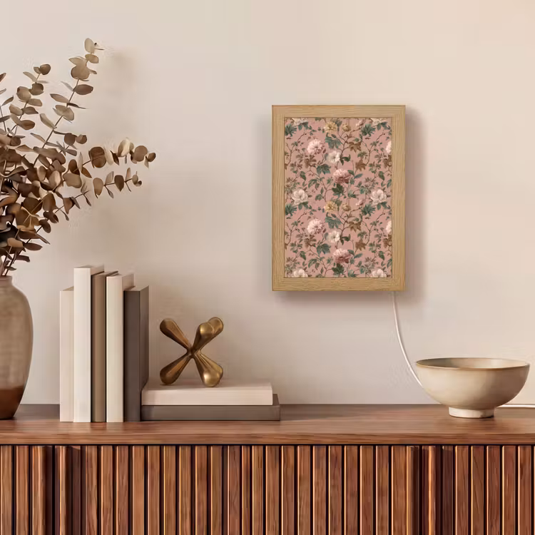 Bloemen - Klassiek - Roze Light Box met kabel (Tafellamp) klein 925 -sfeer2