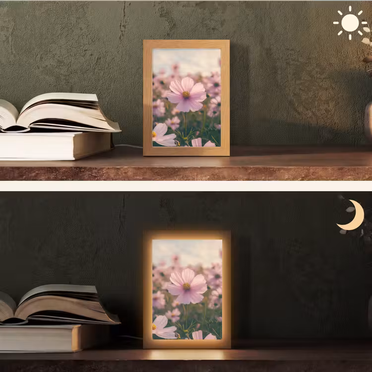 Bloemen - Paars - Wazig Light Box met kabel (Tafellamp) klein -sfeer3