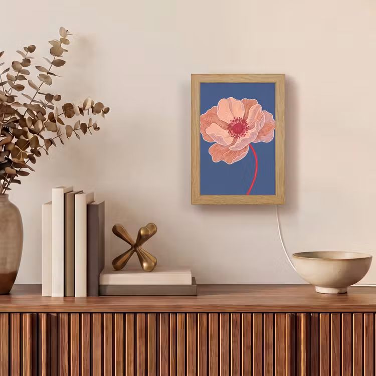 Tischlampe - Blumen – Modern – Abstrakt - Bloemen - Modern - Abstract Light Box met kabel (Tafellamp) klein