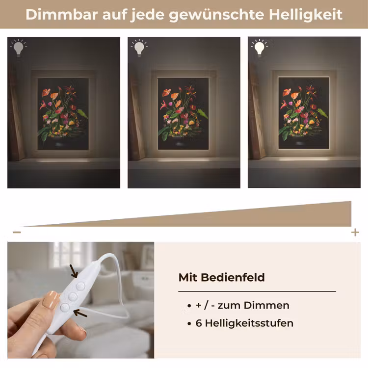 Bloemen - Vaas - Kleurrijk Light Box met kabel (Tafellamp) klein -USP_dimbaarDE