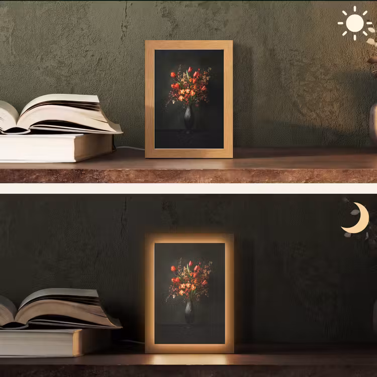 Bloemen - Takken - Boeket Light Box met kabel (Tafellamp) klein -sfeer3