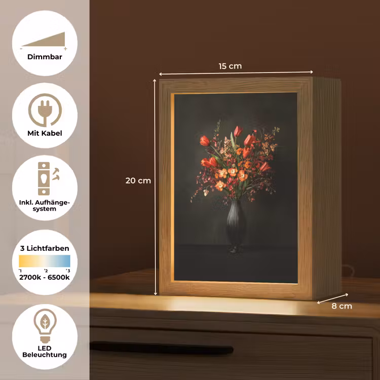 Bloemen - Takken - Boeket Light Box met kabel (Tafellamp) klein -USP_DE