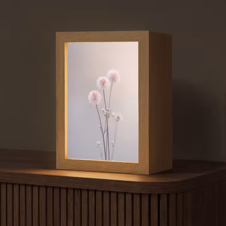 Bloemen - Bollen - Roze Light Box met kabel (Tafellamp) klein -z3d_website