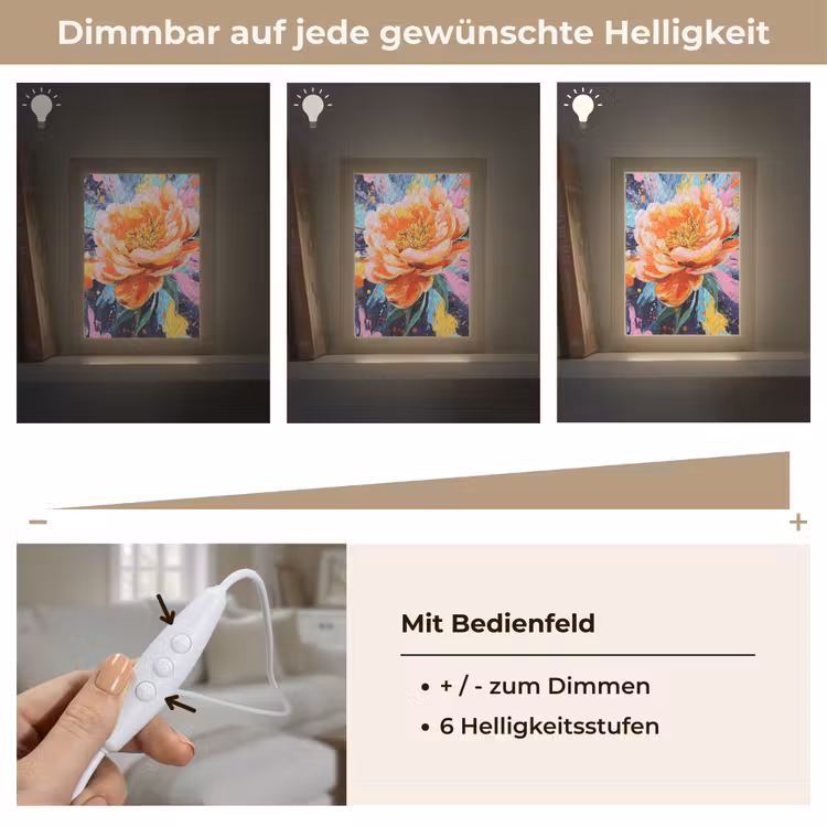 Bloemexplosie - Felle spatten - Dynamisch Light Box met kabel (Tafellamp) klein -USP_dimbaarDE