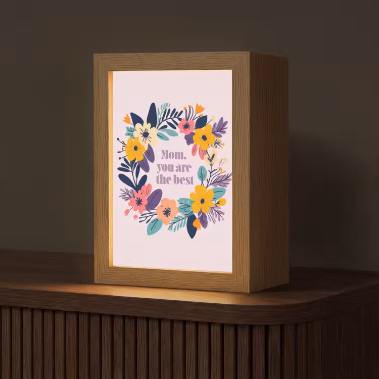 Bloemenkrans - Kleurrijk - Moeder Light Box met kabel (Tafellamp) klein -z3d_website
