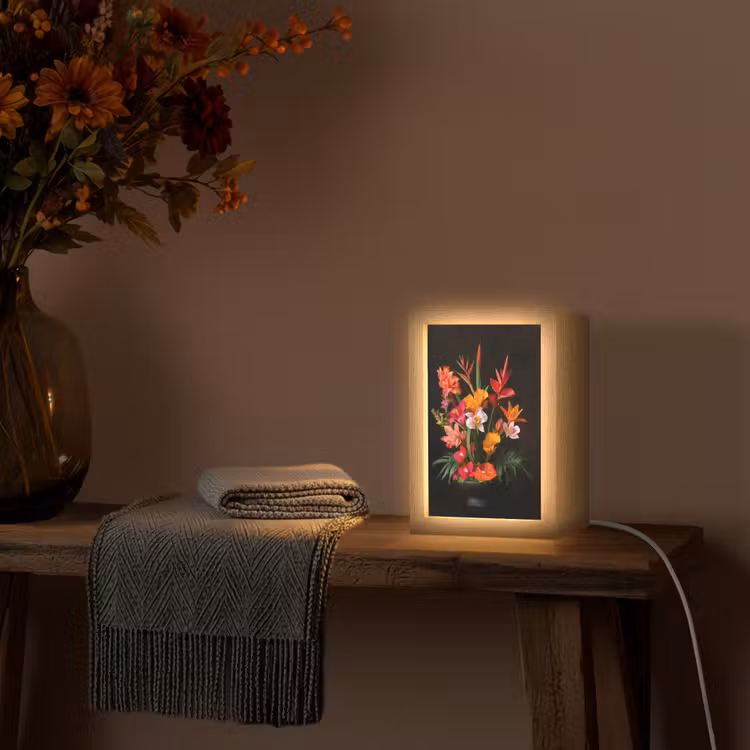 Boeket - Bloemen - Exotisch Light Box met kabel (Tafellamp) klein -sfeer4