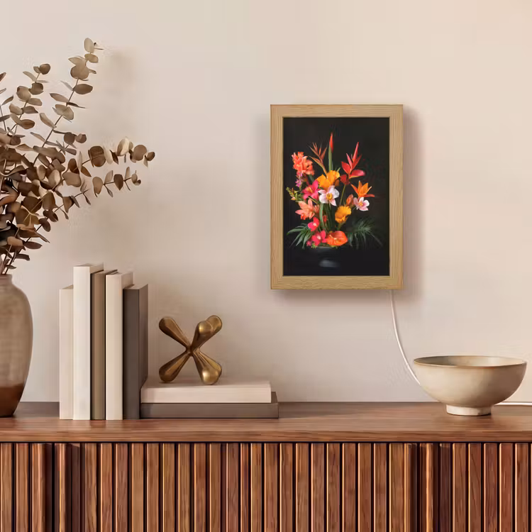 Boeket - Bloemen - Exotisch Light Box met kabel (Tafellamp) klein -sfeer2