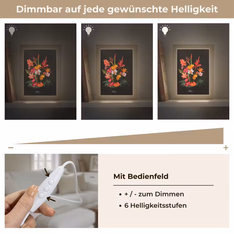 Boeket - Bloemen - Exotisch Light Box met kabel (Tafellamp) klein -USP_dimbaarDE