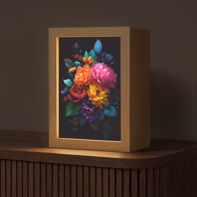 Boeket - Bloemen - Kleur Light Box met kabel (Tafellamp) klein -z3d_website