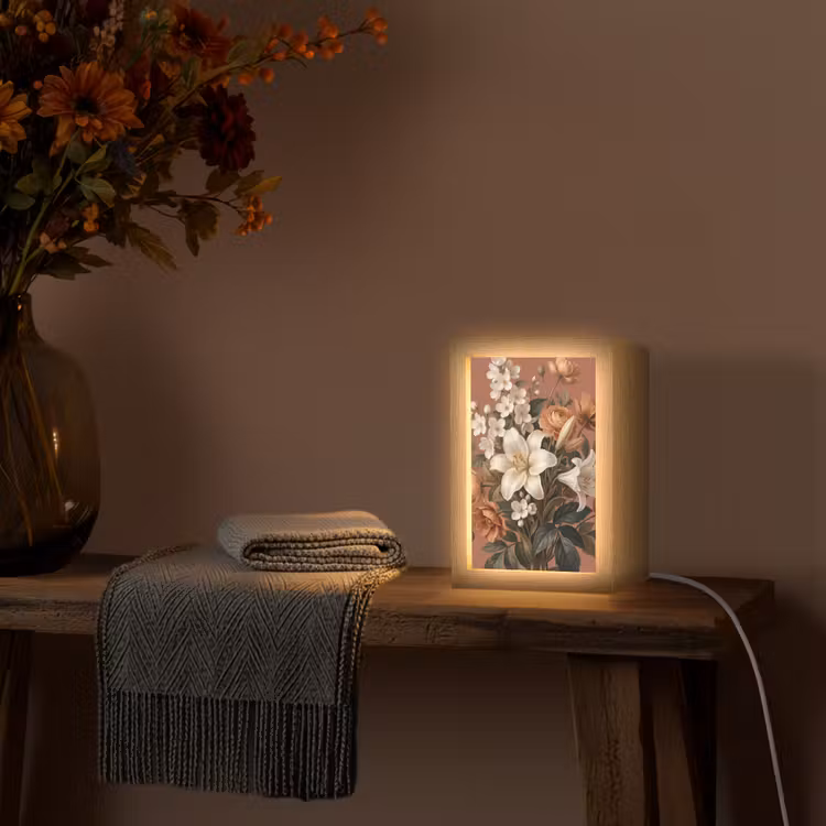 Boeket - Retro - Kleurrijk Light Box met kabel (Tafellamp) klein -sfeer4