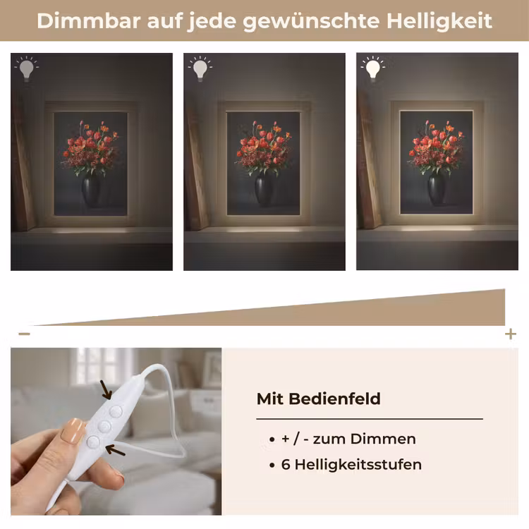 Boeket - Tulpen - Vaas - Rood Light Box met kabel (Tafellamp) klein -USP_dimbaarDE