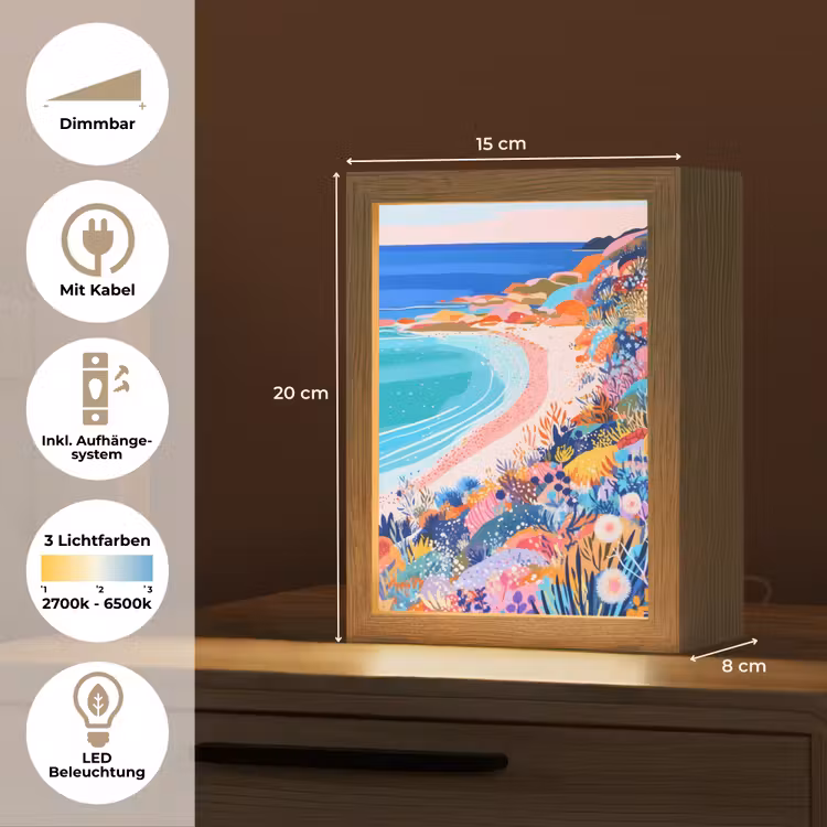 Bloemenweide - Zee - Zomers Light Box met kabel (Tafellamp) klein -USP_DE