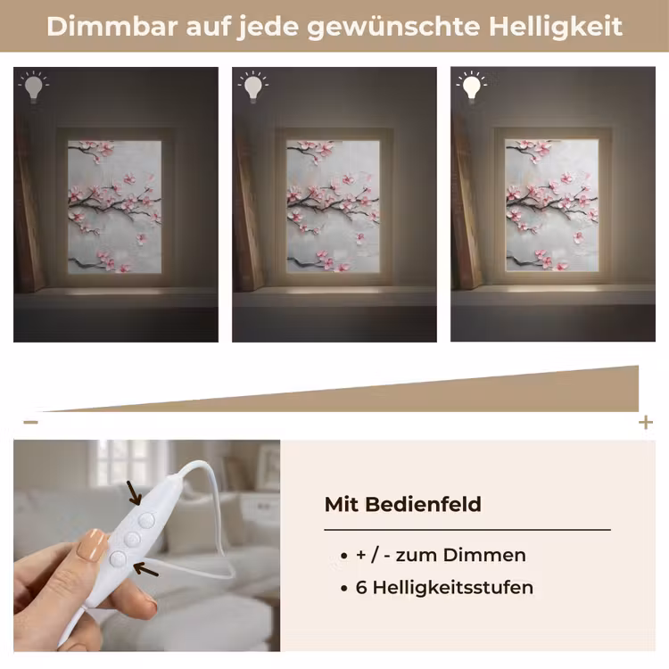 Bloesem - Kunstzinnig - Roze - Sakura Light Box met kabel (Tafellamp) klein -USP_dimbaarDE