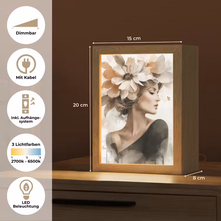 Bloesem - Portret - Gezicht Light Box met kabel (Tafellamp) klein -USP_DE