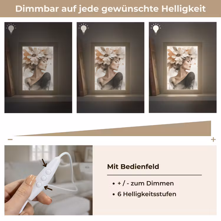 Bloesem - Portret - Gezicht Light Box met kabel (Tafellamp) klein -USP_dimbaarDE