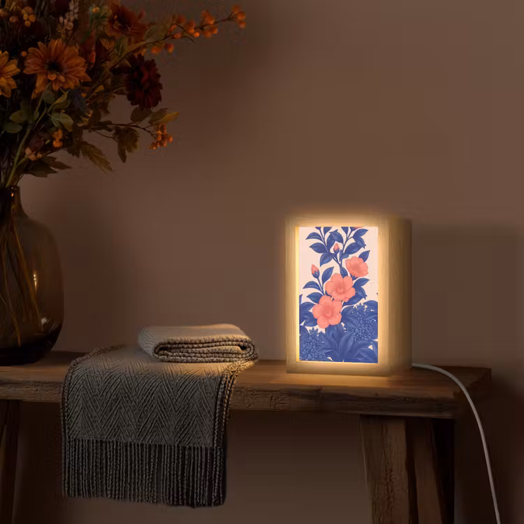 Tischlampe - Blüten – Blätter – Botanik - Bloemen - Bladeren - Botanisch Light Box met kabel (Tafellamp) klein