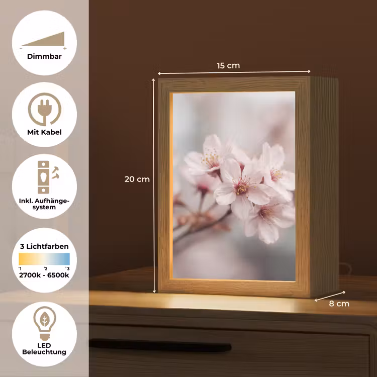 Bloesems - Meeldraden - Geel - Wazig Light Box met kabel (Tafellamp) klein -USP_DE