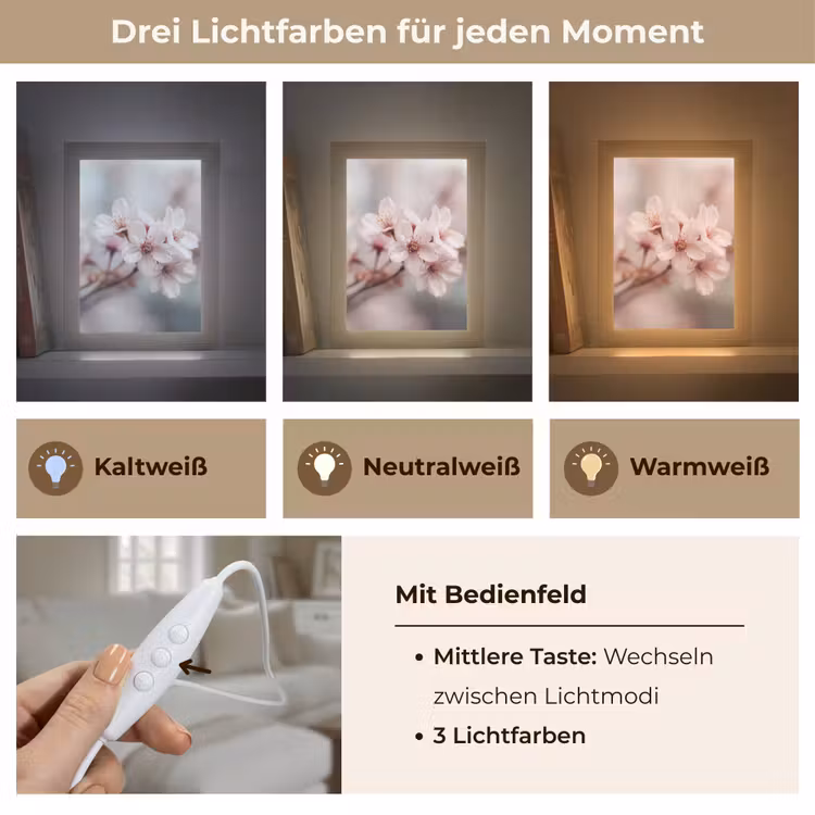 Bloesems - Meeldraden - Geel - Wazig Light Box met kabel (Tafellamp) klein -USP_lichtkleurDE