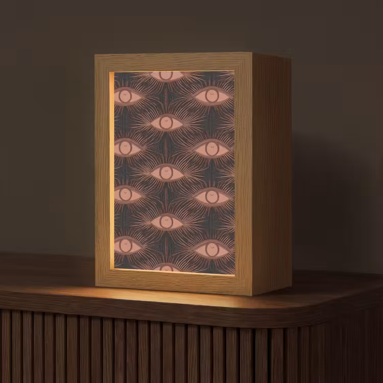 Boheems - Oog - Bruin Light Box met kabel (Tafellamp) klein 925 -z3d_website