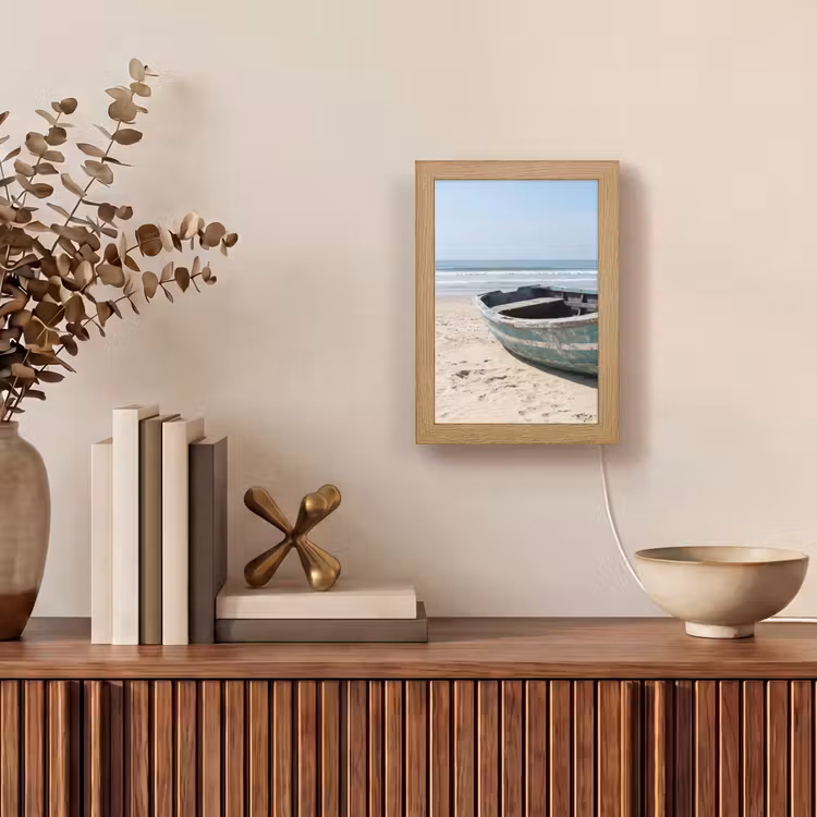Boot - Zandstrand - Zee Light Box met kabel (Tafellamp) klein -sfeer2