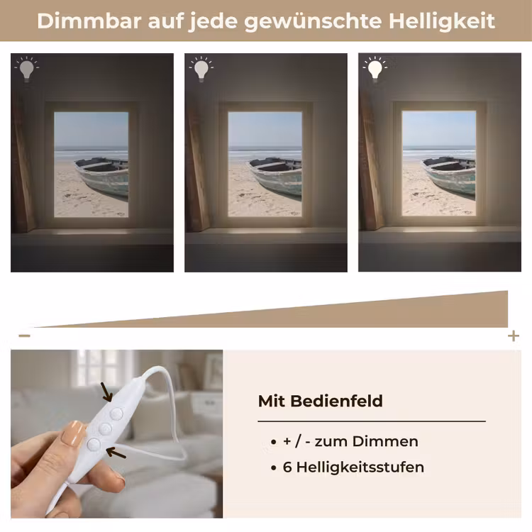 Boot - Zandstrand - Zee Light Box met kabel (Tafellamp) klein -USP_dimbaarDE