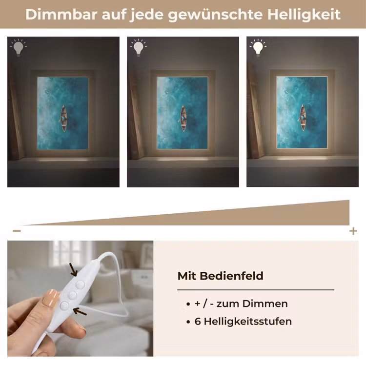 Bootje - Water - Blauw Light Box met kabel (Tafellamp) klein -USP_dimbaarDE