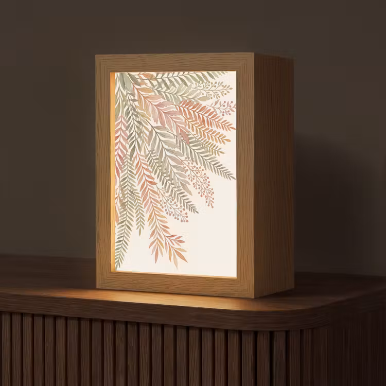 Botanisch - Aquarel - Kleurrijk Light Box met kabel (Tafellamp) klein -z3d_website