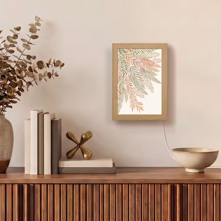 Botanisch - Aquarel - Kleurrijk Light Box met kabel (Tafellamp) klein -sfeer2