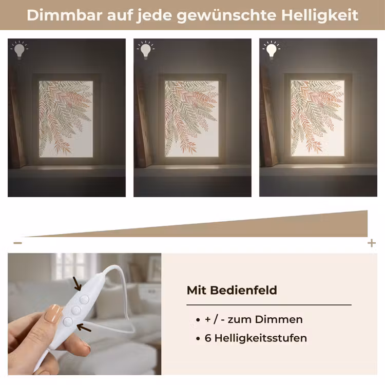 Botanisch - Aquarel - Kleurrijk Light Box met kabel (Tafellamp) klein -USP_dimbaarDE