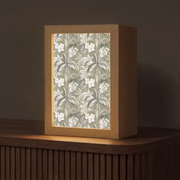 Botanisch - Bloemen - Groen Light Box met kabel (Tafellamp) klein 925 -z3d_website