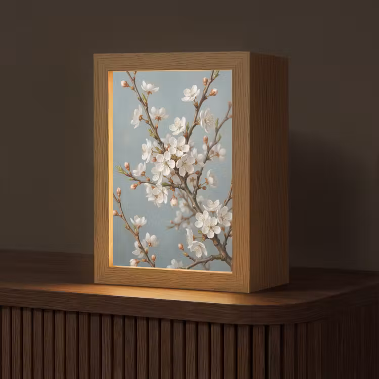 Botanisch - Stilleven - Blauw Light Box met kabel (Tafellamp) klein -z3d_website