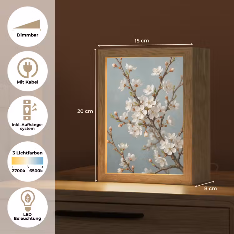 Botanisch - Stilleven - Blauw Light Box met kabel (Tafellamp) klein -USP_DE