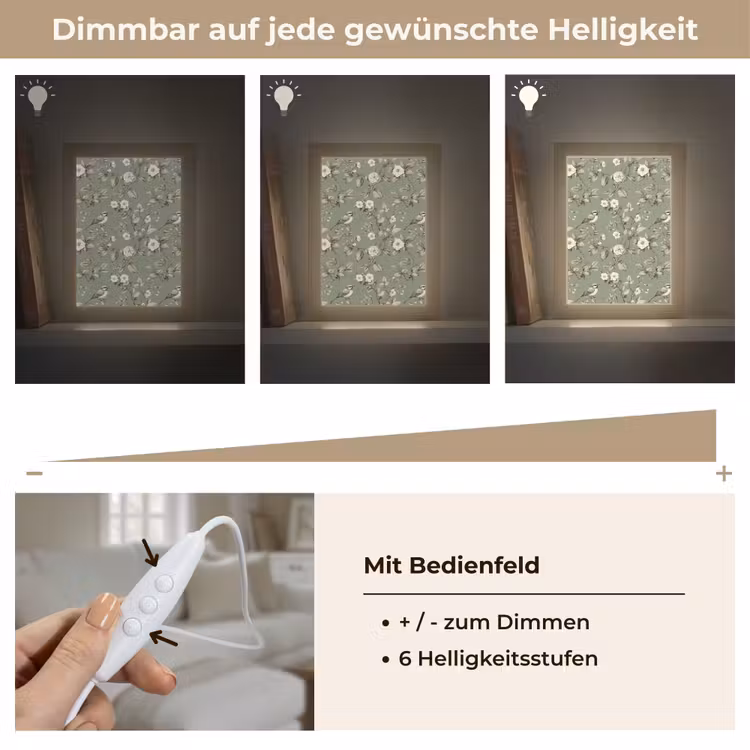 Botanisch - Vogels - Groen Light Box met kabel (Tafellamp) klein 925 -USP_dimbaarDE