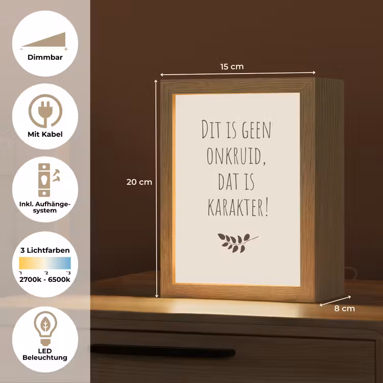 Bruin - Minimalistisch - Quote - Zomer Light Box met kabel (Tafellamp) klein -USP_DE