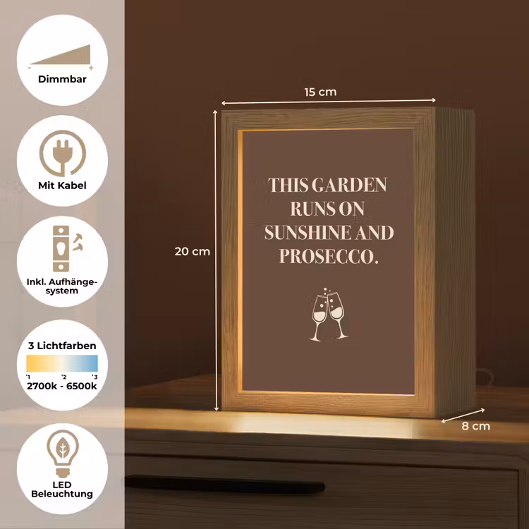 Bruin - Zomer - Quote - Drinken Light Box met kabel (Tafellamp) klein -USP_DE