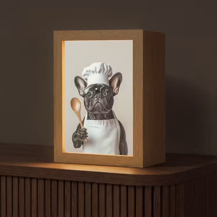 Bril - Hond - Kok Light Box met kabel (Tafellamp) klein -z3d_website