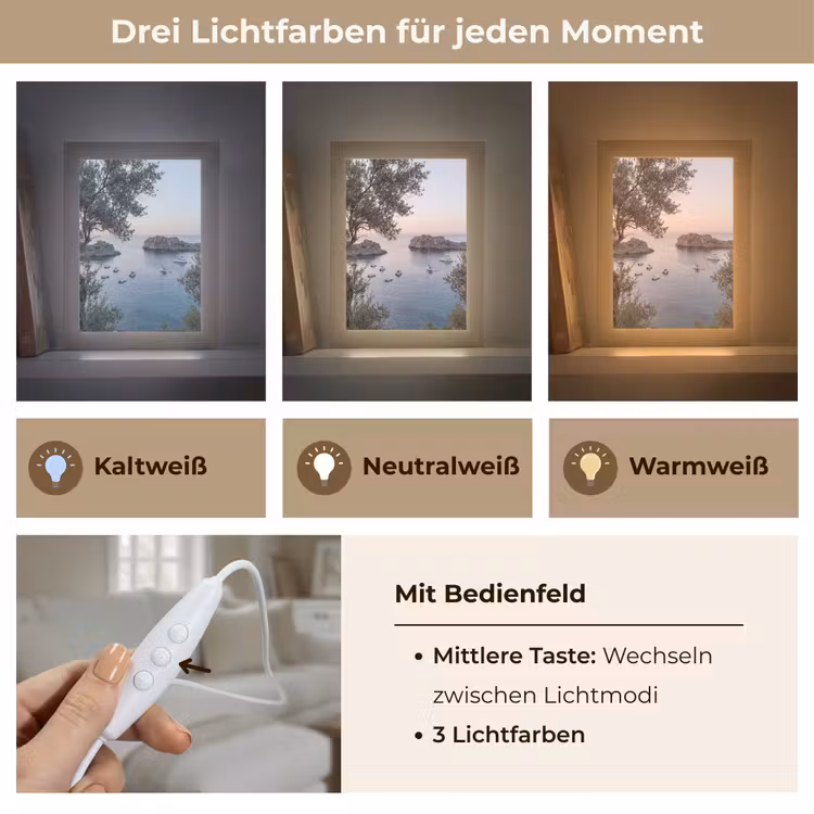 Tischlampe - Bucht – Boote – Sonnenuntergang - Baai - boten - zonsondergang Light Box met kabel (Tafellamp) klein