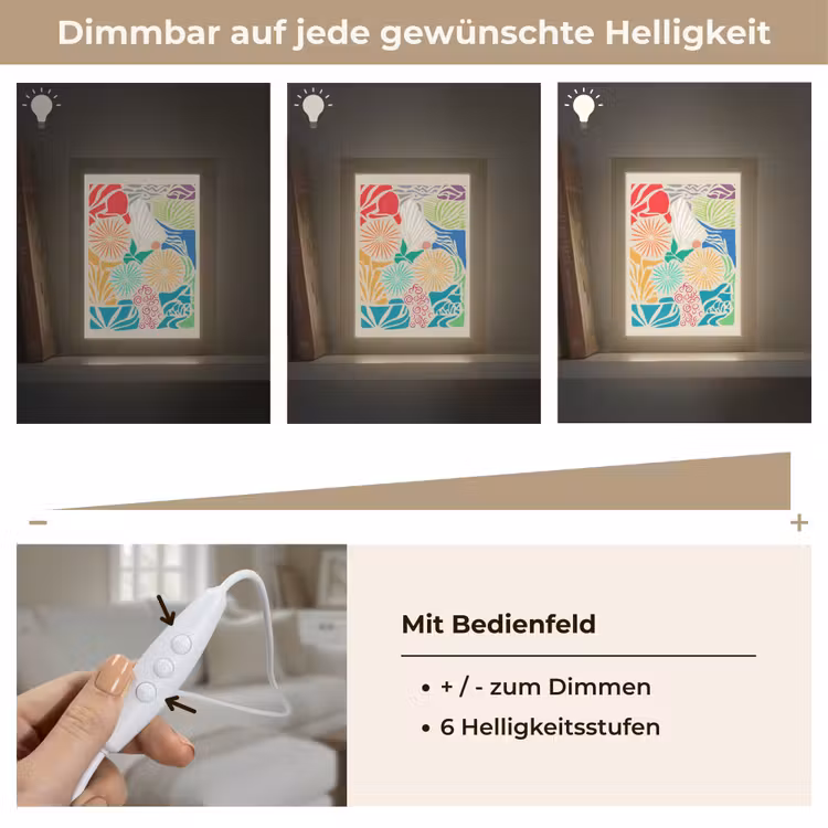 Kleurrijk - Abstract - Bloemen - Patronen Light Box met kabel (Tafellamp) klein -USP_dimbaarDE