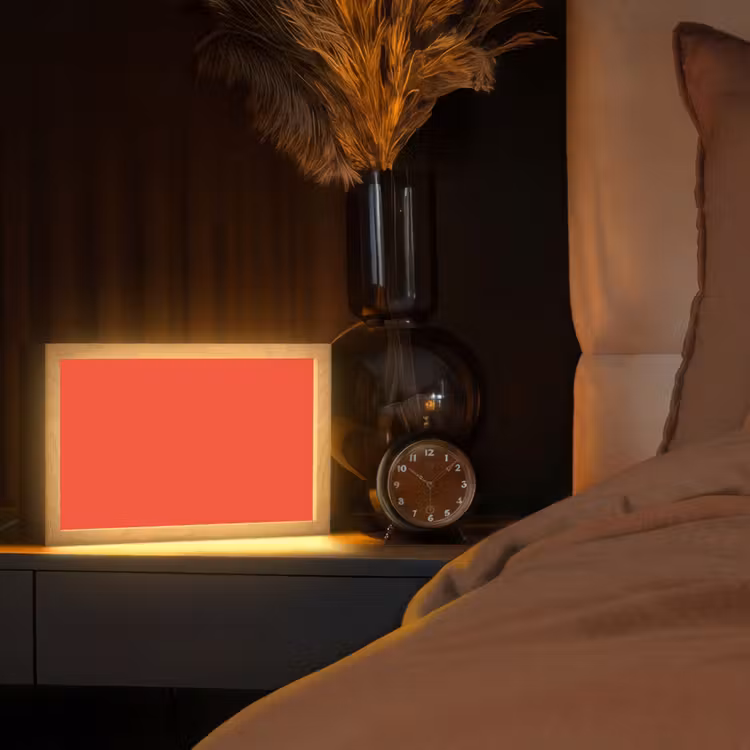 Burnt - Coral - Oranje Light Box met kabel (Tafellamp) klein 924 -sfeer1