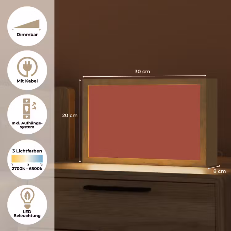 Burnt - Copper - Rood Light Box met kabel (Tafellamp) klein 924 -USP_DE
