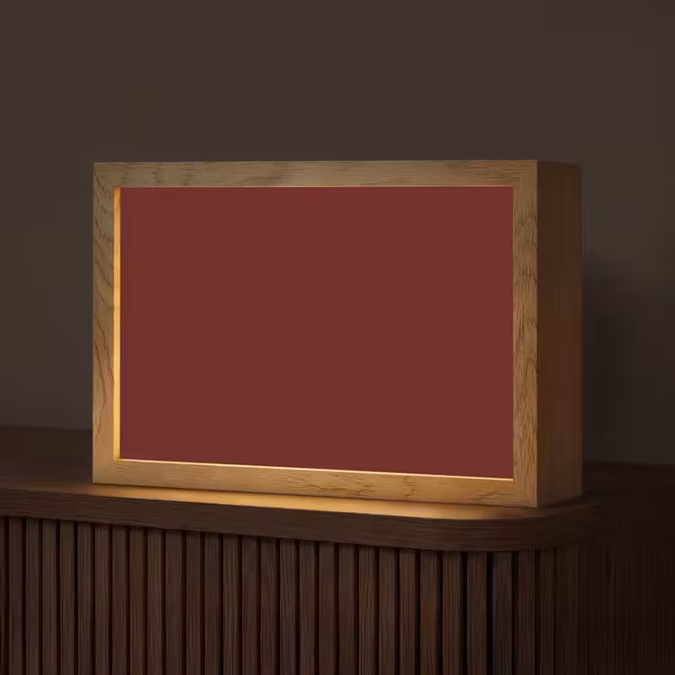 Burnt - Mahogany - Rood Light Box met kabel (Tafellamp) klein 924 -z3d_website