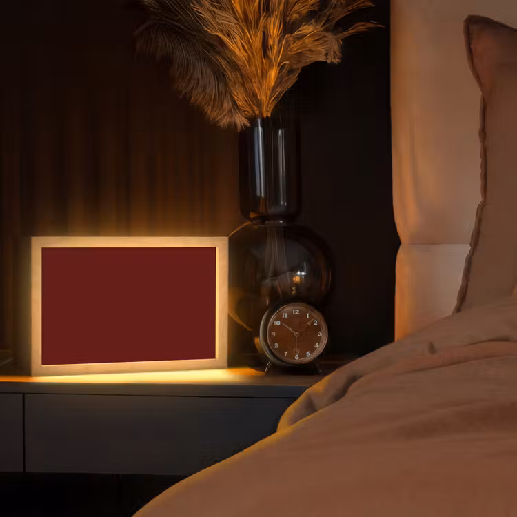 Burnt - Mahogany - Rood Light Box met kabel (Tafellamp) klein 924 -sfeer1