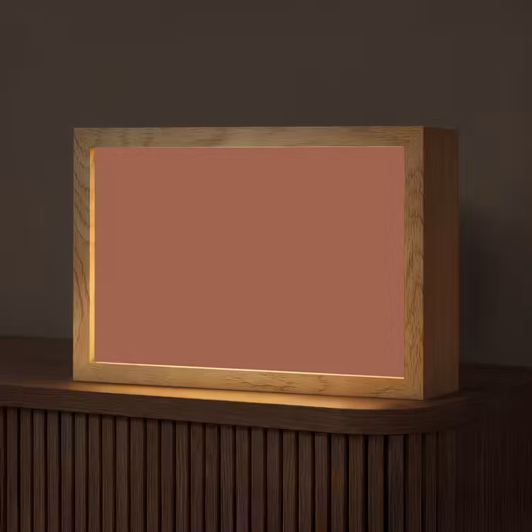 Burnt - Mahogany - Terracotta Light Box met kabel (Tafellamp) klein 924 -z3d_website