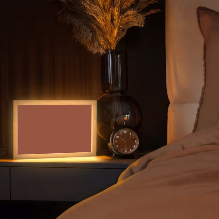 Burnt - Mahogany - Terracotta Light Box met kabel (Tafellamp) klein 924 -sfeer1