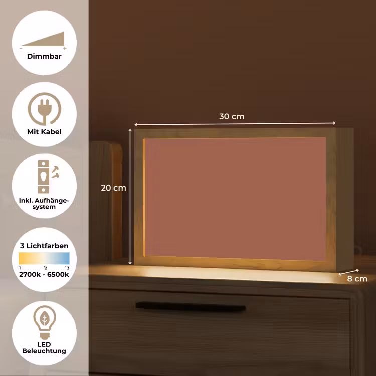 Burnt - Mahogany - Terracotta Light Box met kabel (Tafellamp) klein 924 -USP_DE