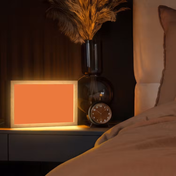 Burnt - Sienna - Oranje Light Box met kabel (Tafellamp) klein 924 -sfeer1